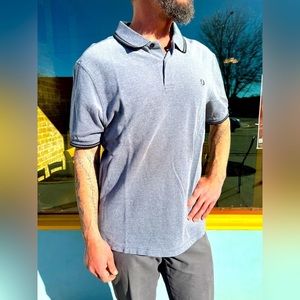 Fred Perry 2XL Gray W/Black Details Polo Shirt